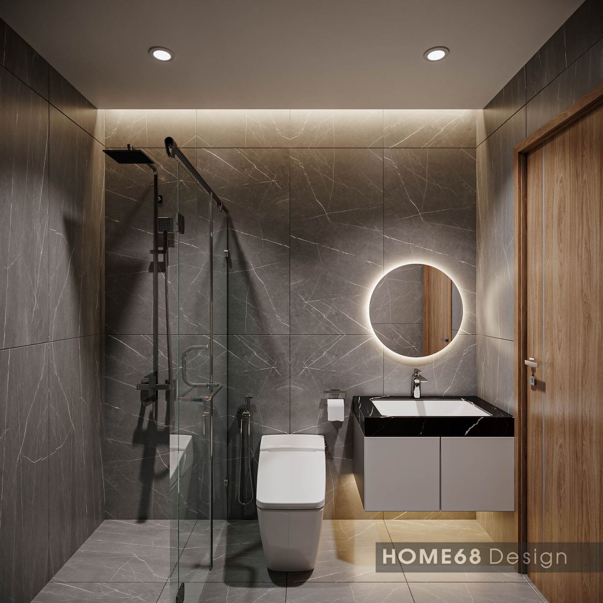 Không đặt nhà vệ sinh ngay cửa ra vào hoặc đối diện cửa