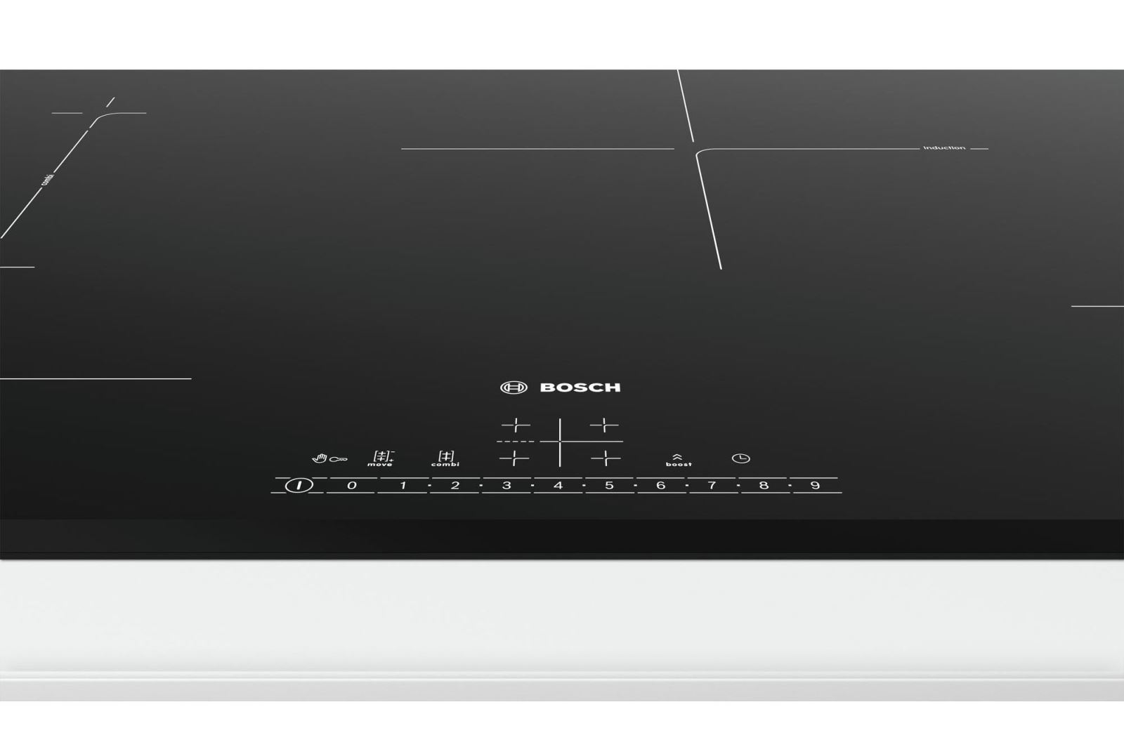 Bếp từ Bosch PVS831FB5E được thiết kế với viền bo tròn sang trọng