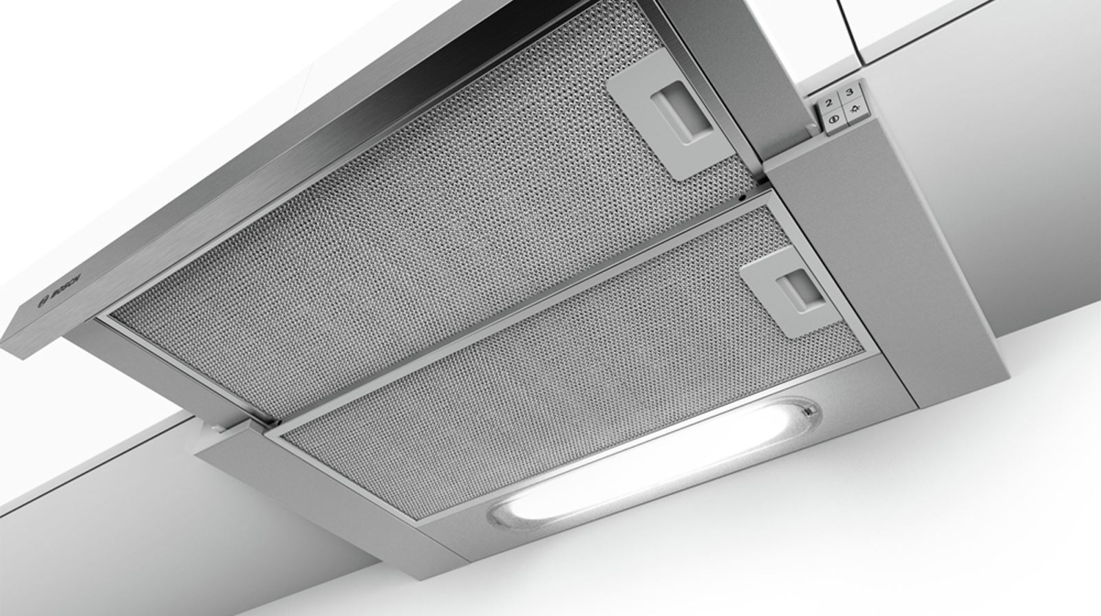 Máy hút mùi Bosch sẽ được trang bị bộ lọc dầu mỡ bằng kim loại, hỗ trợ lọc sạch tất cả các loại dầu mỡ
