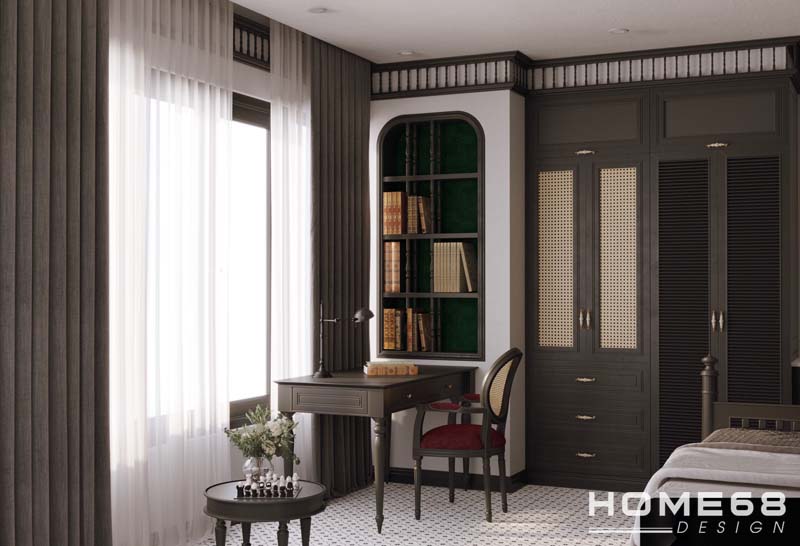 Góc làm việc gọn gàng, tinh tế được KTS Home68 khéo léo lồng ghép