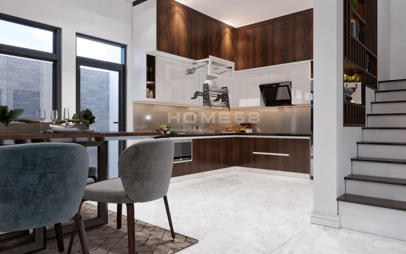 Tủ bếp Laminate nhà anh Sơn- Dự án Phương Lưu, Hải Phòng