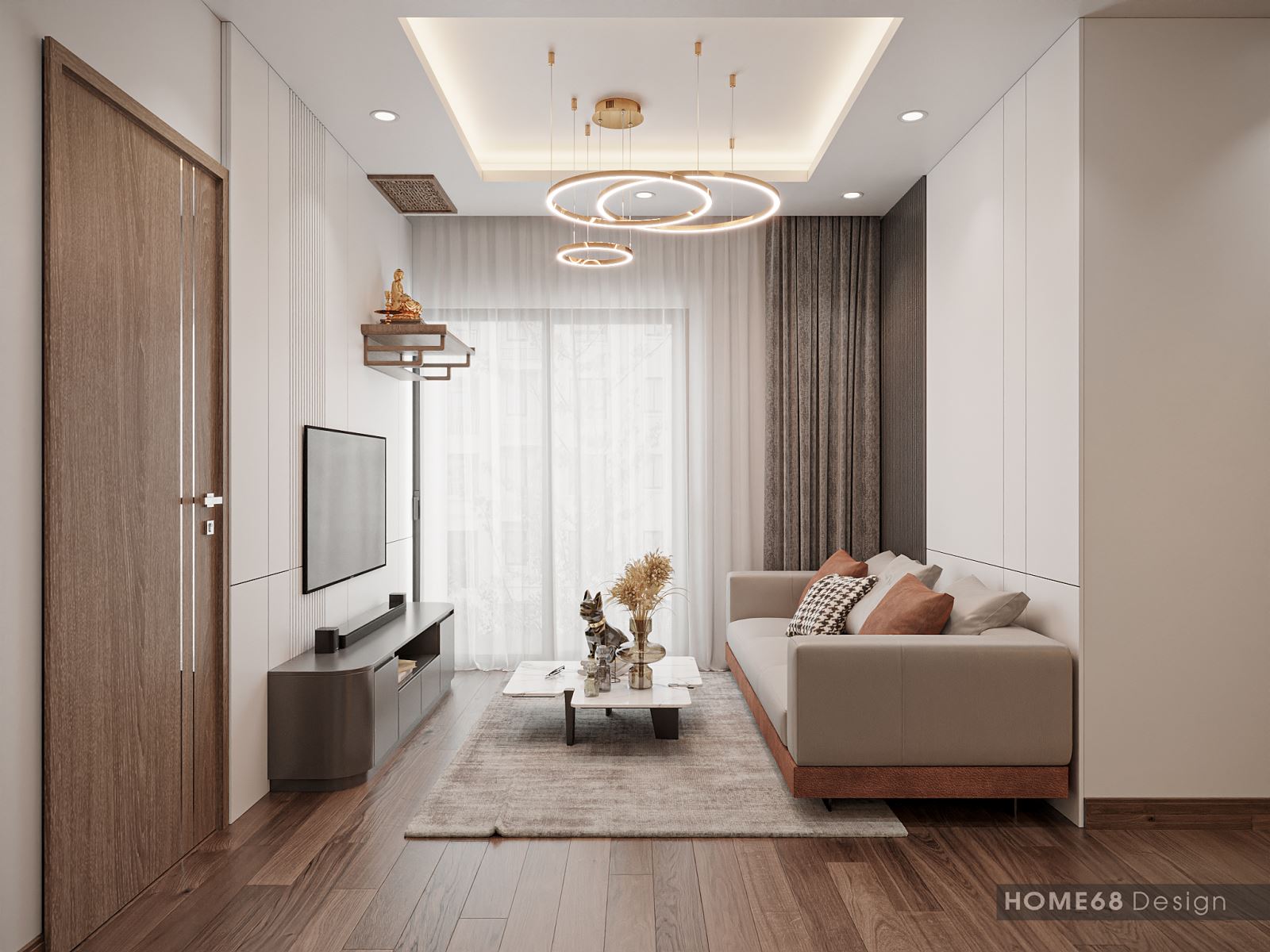 Thiết kế nội thất chung cư hiện đại, tiện nghi- CĐT anh Hải tại Hoàng Huy Grand tower -Sở Dầu- Hải Phòng