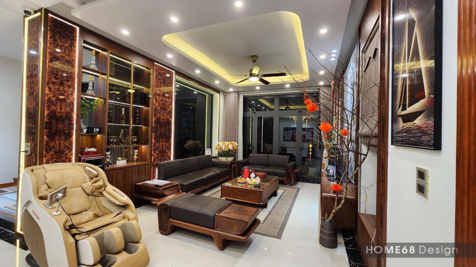 Không gian phòng khách luôn thông thoáng