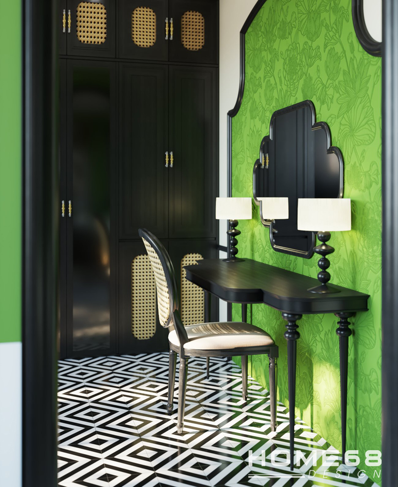 Không gian phòng ngủ Indochine tinh tế, hiện đại- HOME68