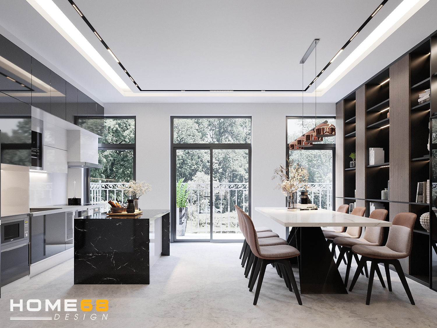 Mẫu thiết kế nội thất bếp hiện đại, cao cấp của đội ngũ HOME68