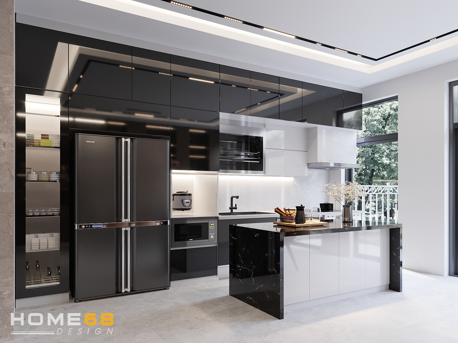 Thiết kế nội thất bếp hiện đại, tiện nghi- HOME68