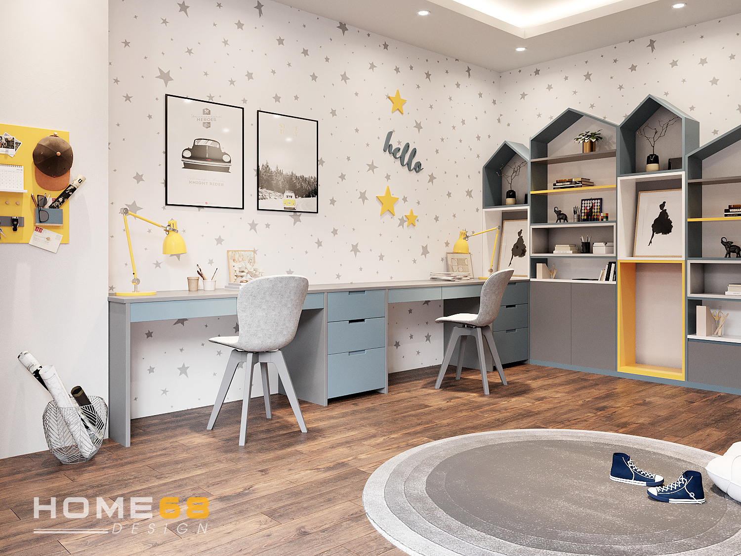 Phòng ngủ bé trai với màu sắc sinh động đầy đáng yêu thiết kế bởi đội ngũ HOME68