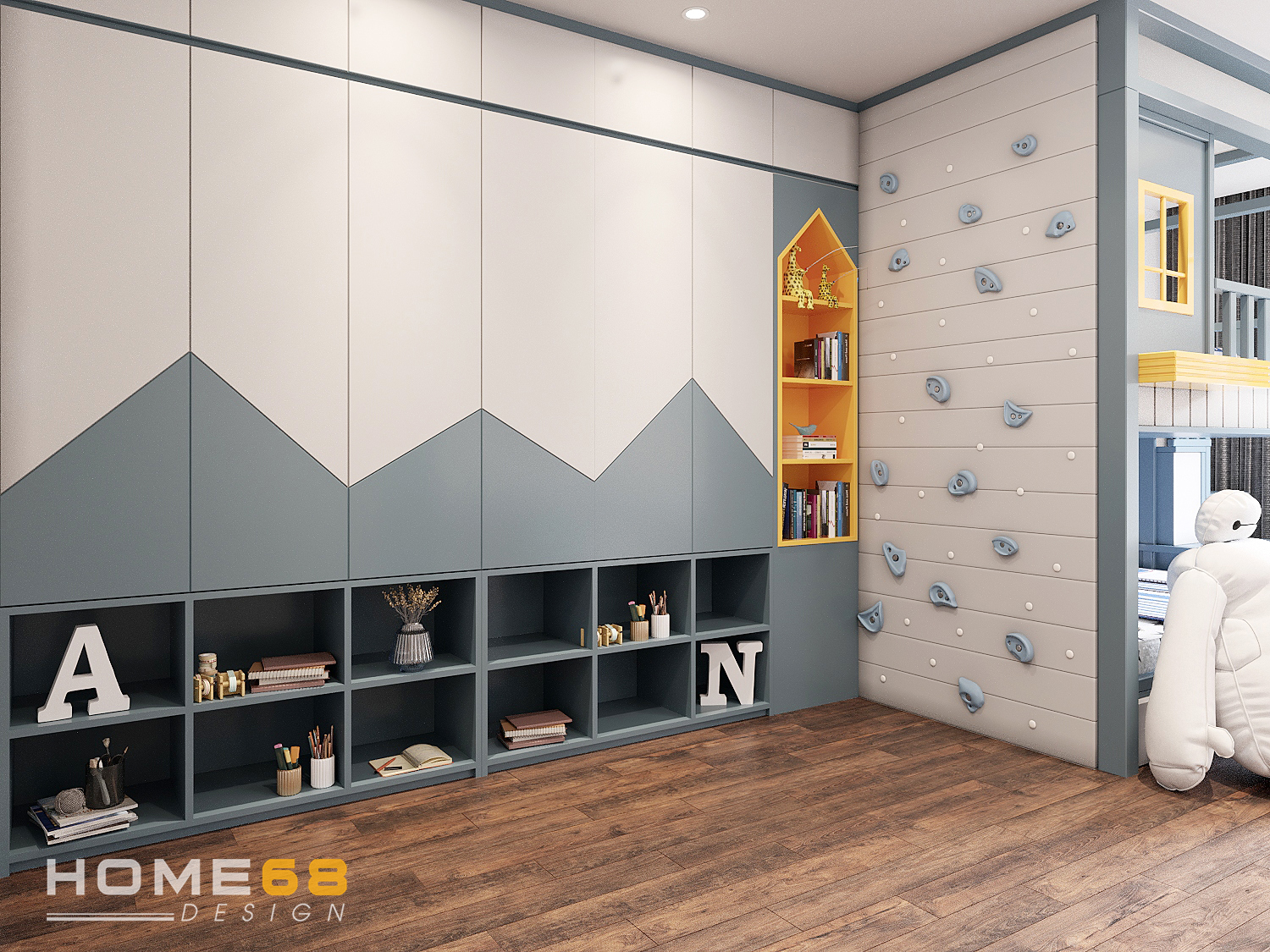 Dự án thiết kế nội thất phòng ngủ bé trai tiện nghi, hiện đại của HOME68