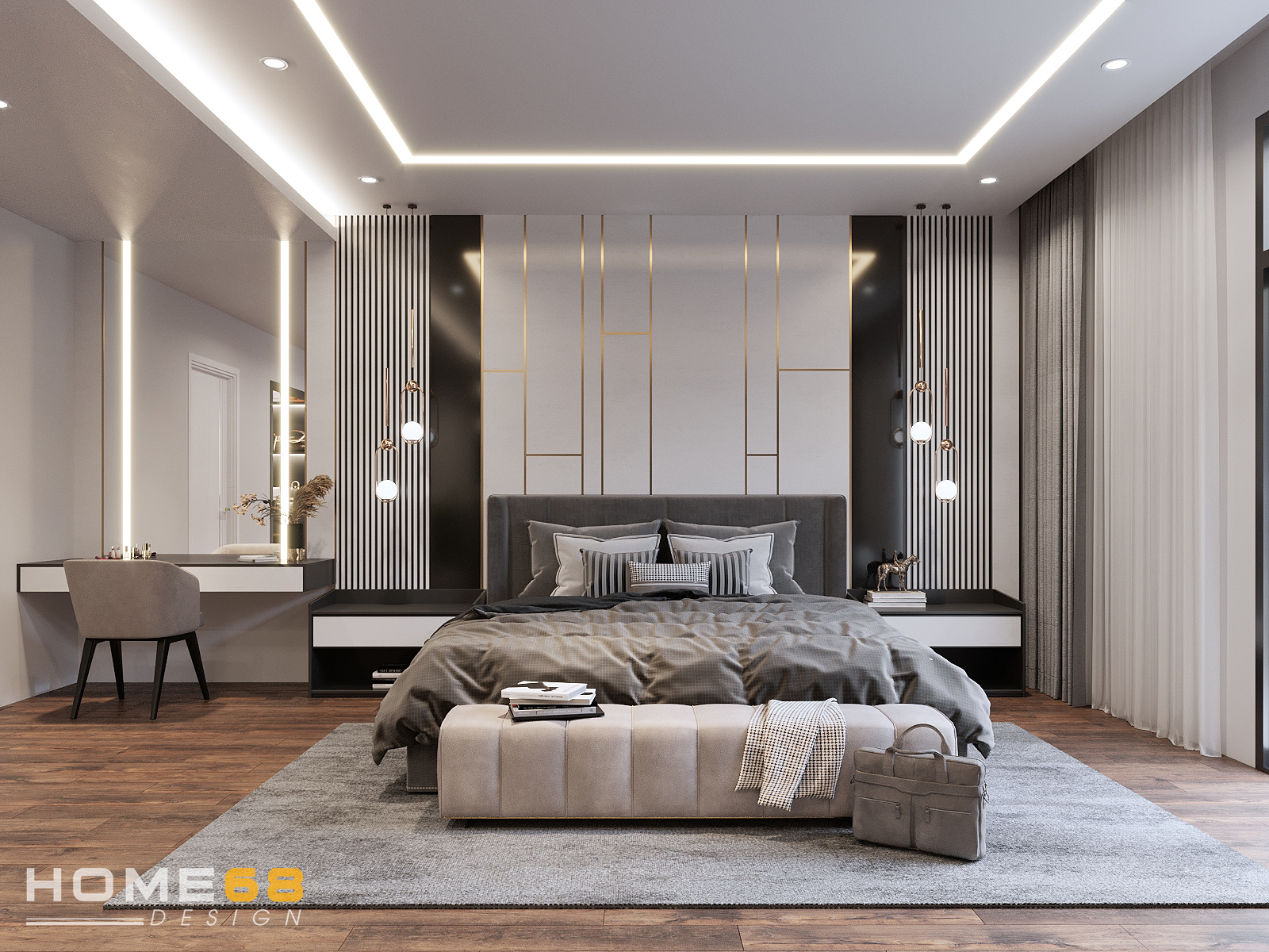 Dự án thiết kế nội thất phòng ngủ master hiện đại, đẳng cấp tại Hải Phòng