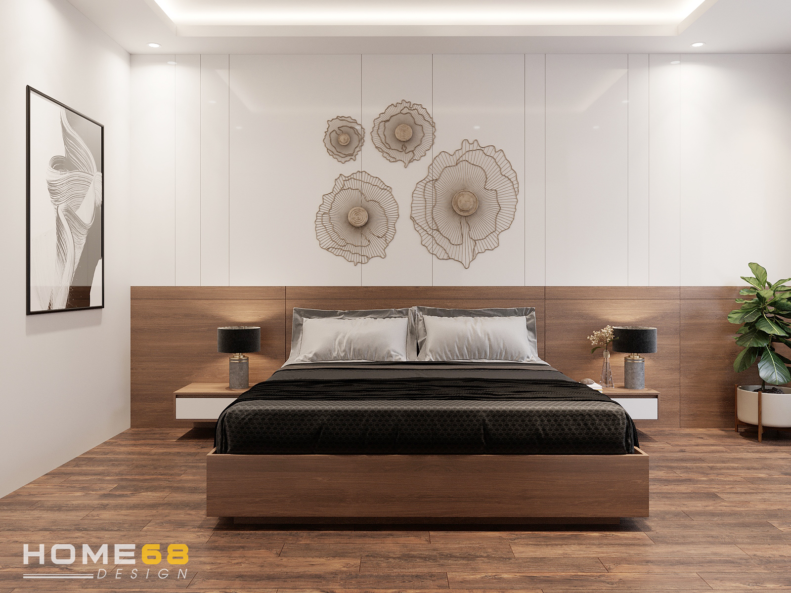 Thiết kế nội thất phòng ngủ ông bà hiện đại, ấm cúng- HOME68