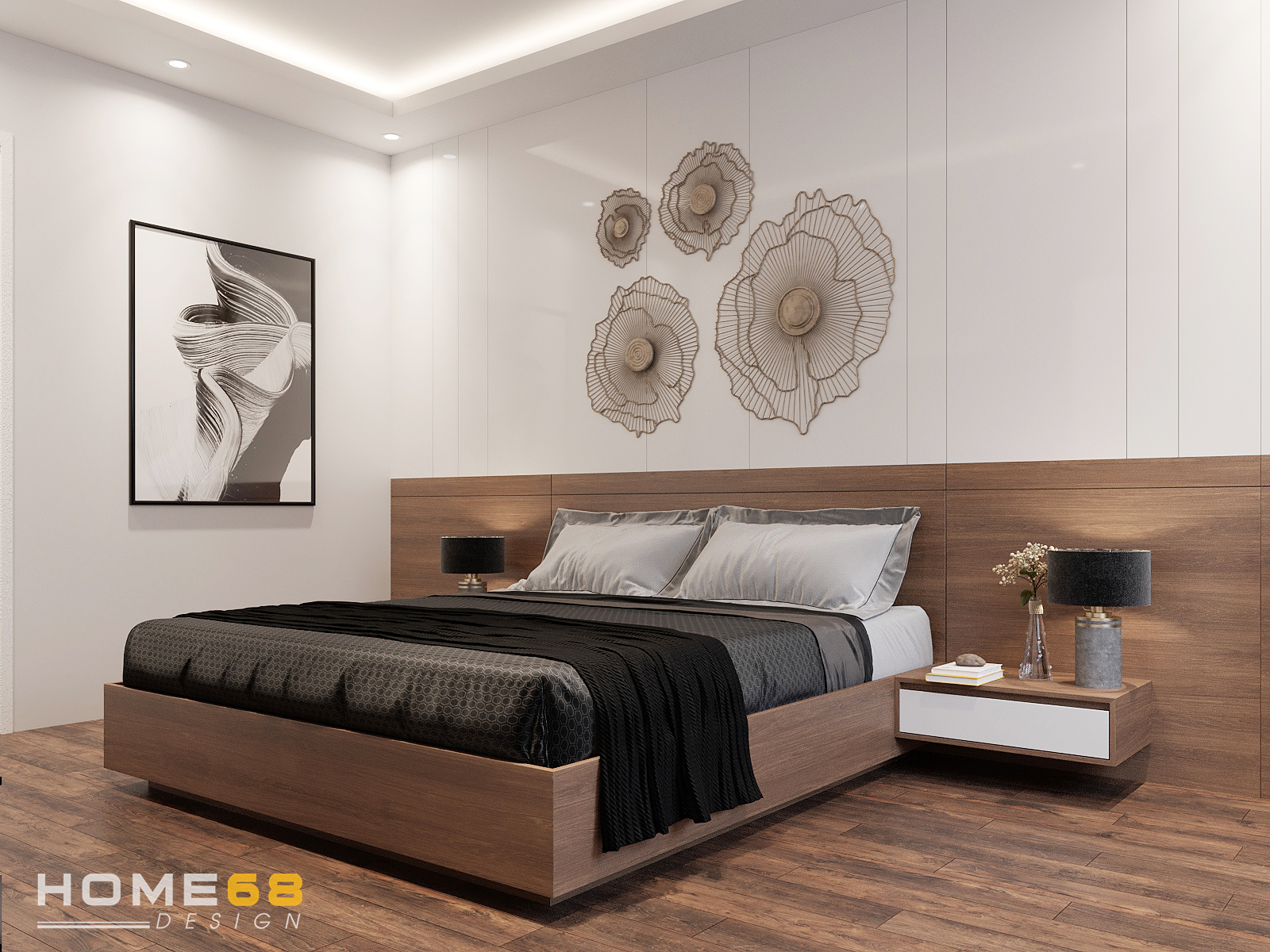 Dự án thiết kế phòng ngủ ông bà hiện đại, đơn giản mà gần gũi của HOME68