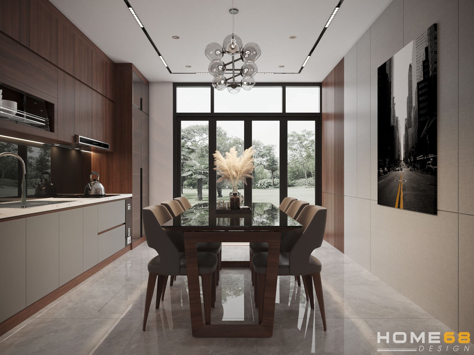 Thiết kế nội thất bếp hiện đại, tiện nghi- HOME68