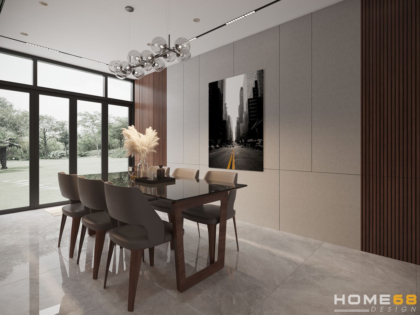 Phòng bếp hiện đại nổi bật với không gian tiện nghi, thoáng mát
