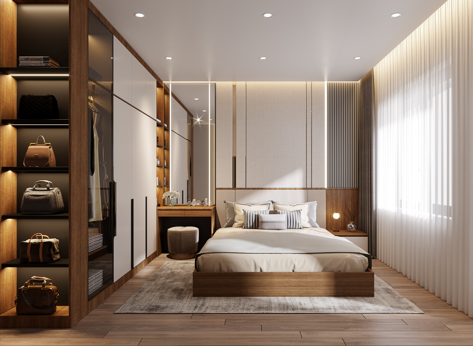 Thiết kế nội thất phòng ngủ master hiện đại, sang trọng- HOME68