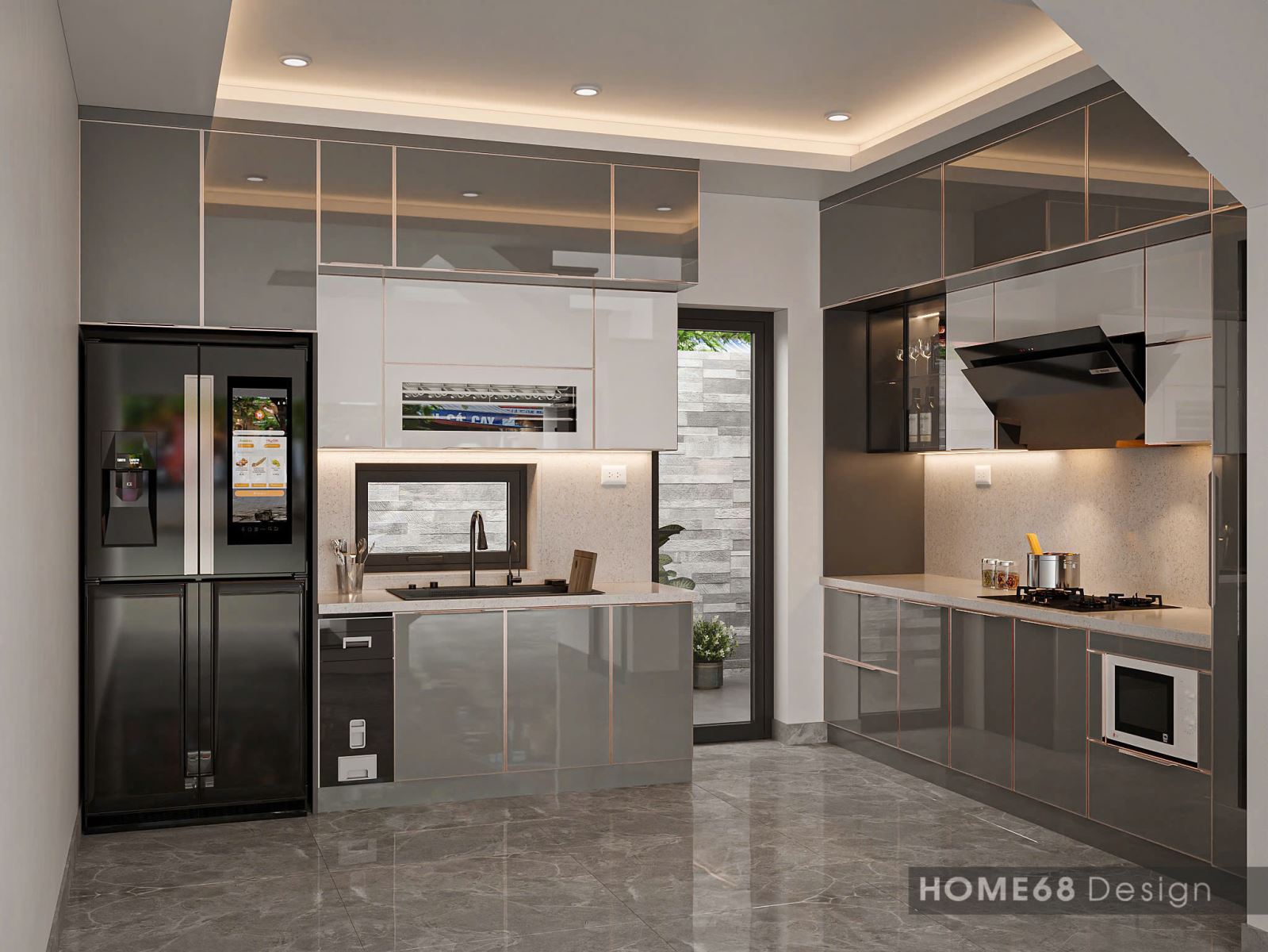 Thiết kế nội thất bếp hiện đại, tiện nghi - HOME68