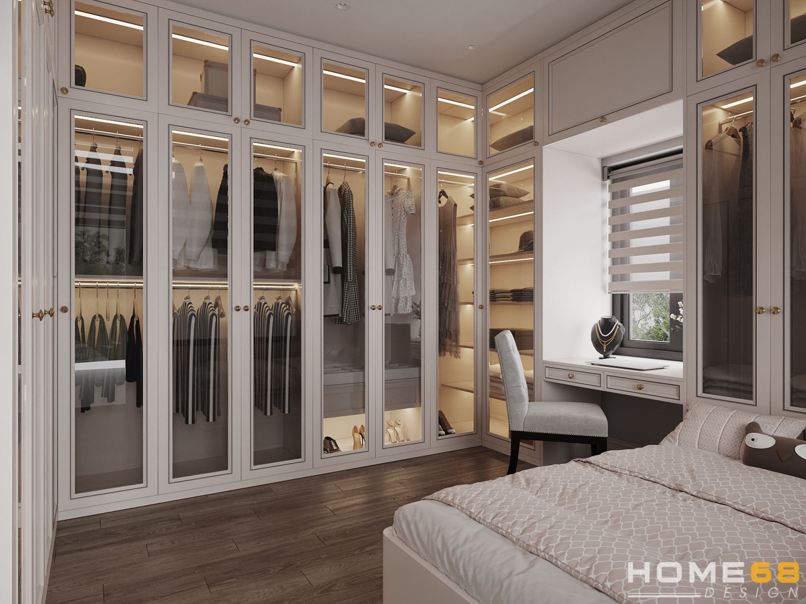 Nội thất phòng thay đồ tân cổ luxury đẹp, tiện nghi- HOME68
