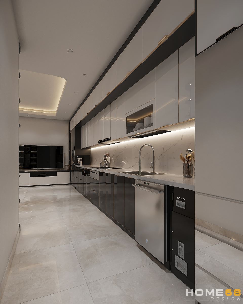 Thiết kế nội thất bếp hiện đại, tiện nghi, không thể rời mắt- HOME68