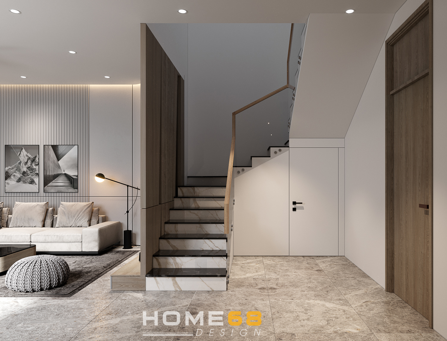 Dự án thiết kế nội thất phòng khách bếp hiện đại, ấn tượng của HOME68