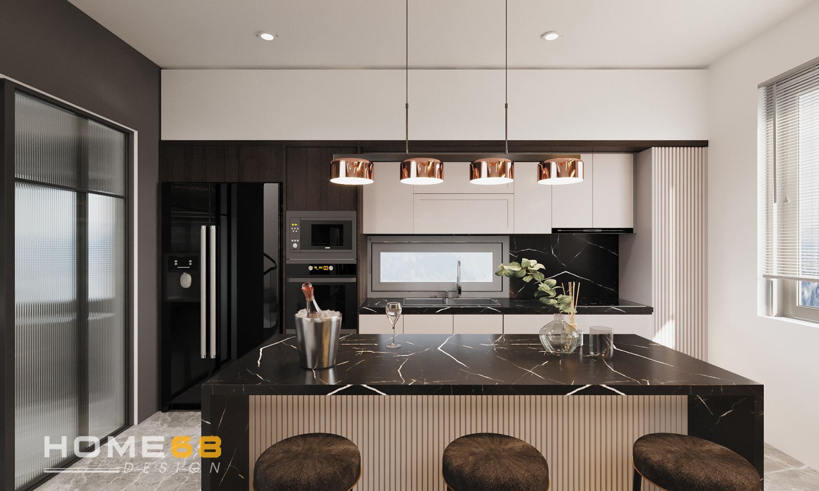 Mẫu thiết kế nội thất bếp hiện đai, ấn tượng- HOME68