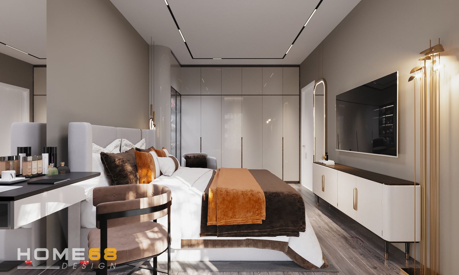 Dự án thiết kế nội thất phòng ngủ master đẹp, cuốn hút- HOME68