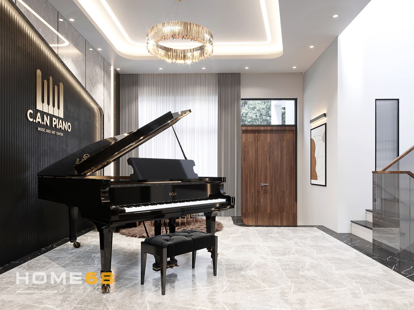 Thiết kế nội thất lớp dạy piano tinh tế, hiện đại- HOME68