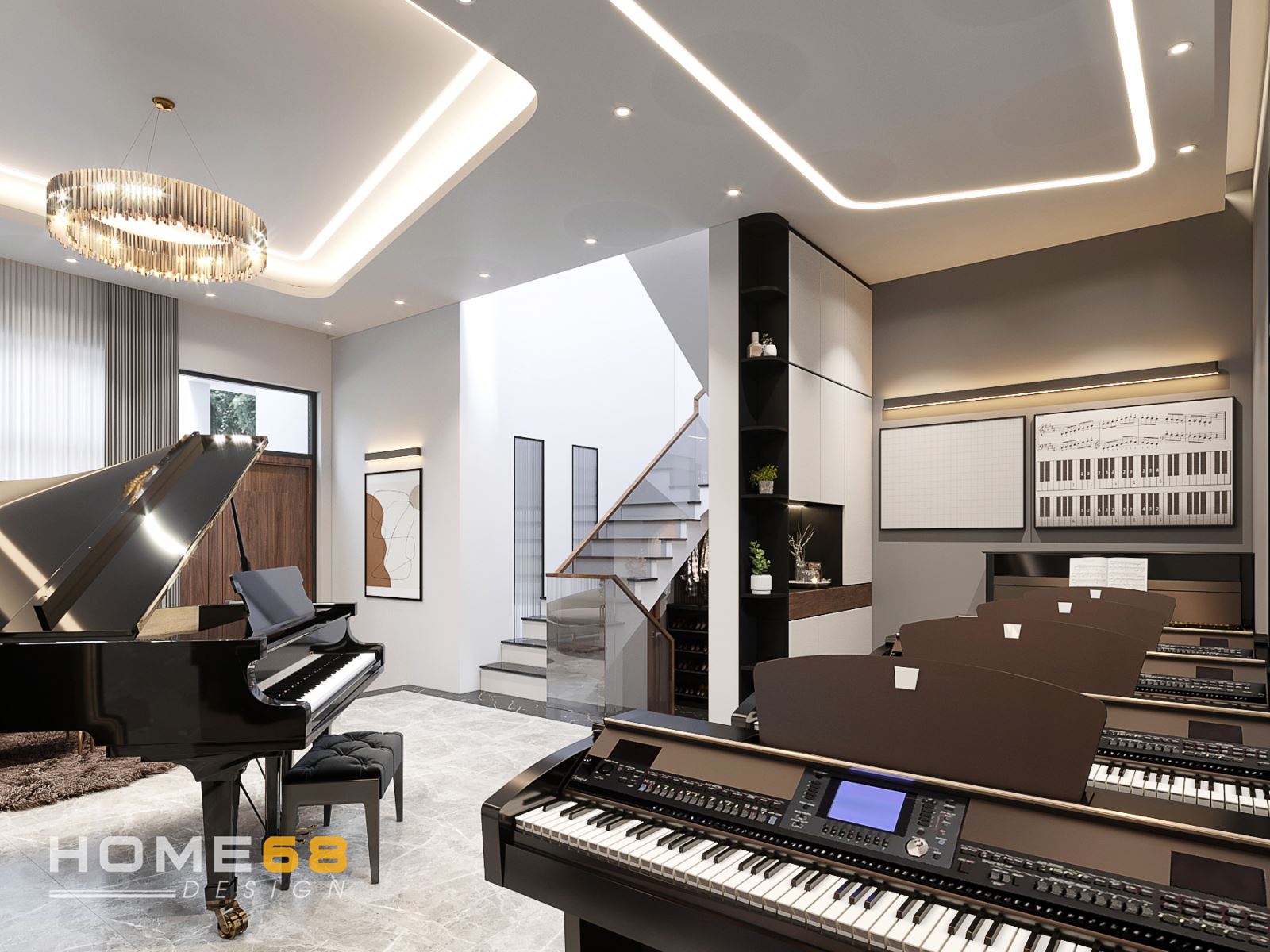 Phòng học piano hiện đại, tiện nghi- Thiết kế bởi HOME68