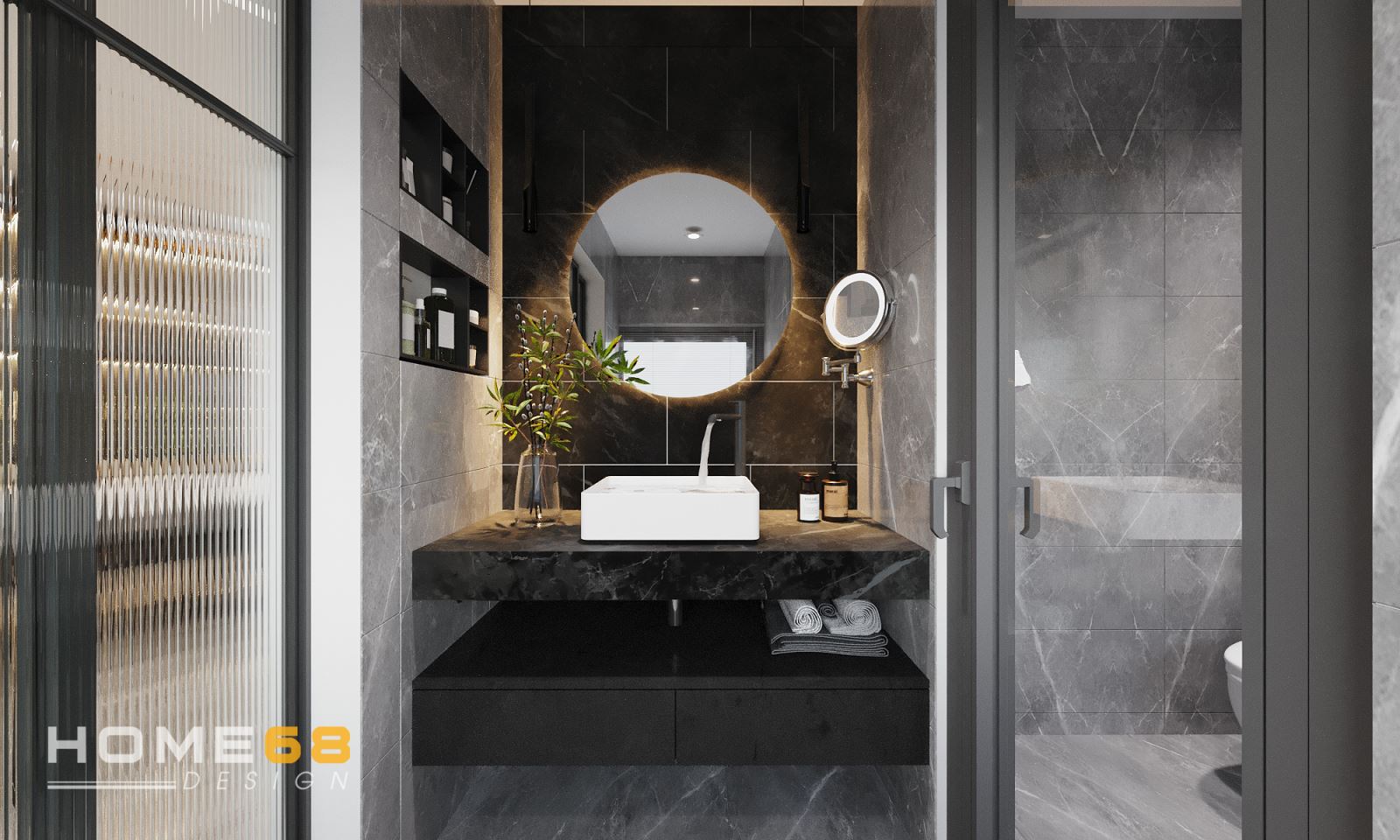 Thiết kế nội thất nhà vệ sinh phòng khách đẹp, độc đáo tại Hải Phòng