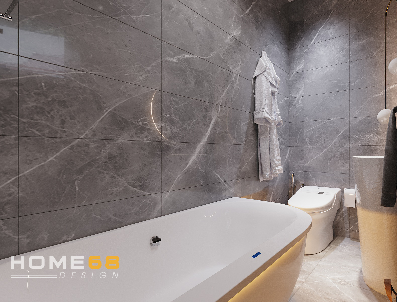 Thiết kế nội thất nhà tắm hiện đại, tiện nghi- HOME68