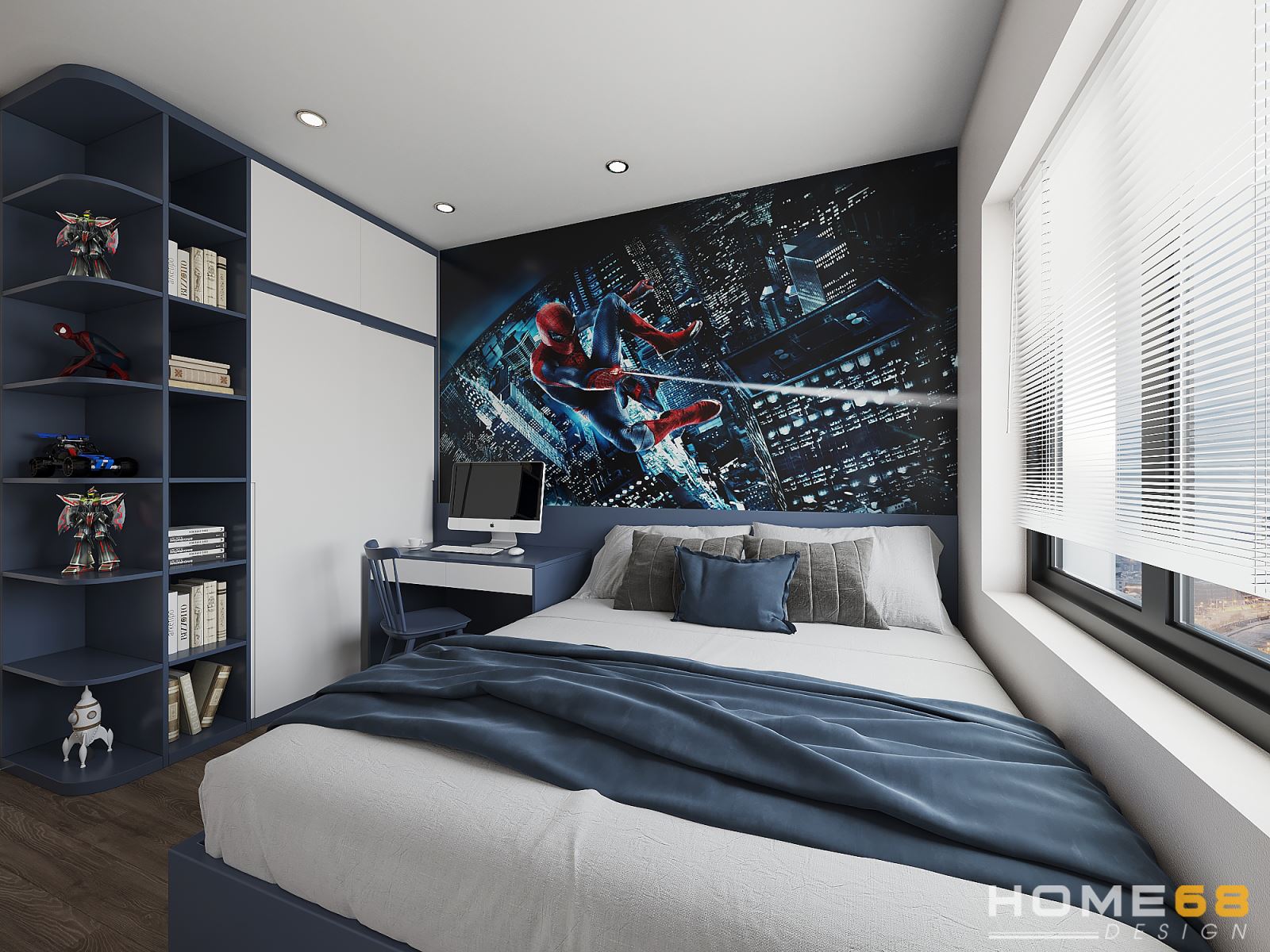 Mẫu thiết kế phòng ngủ con trai hiện đại, độc đáo thực hiện bởi HOME68