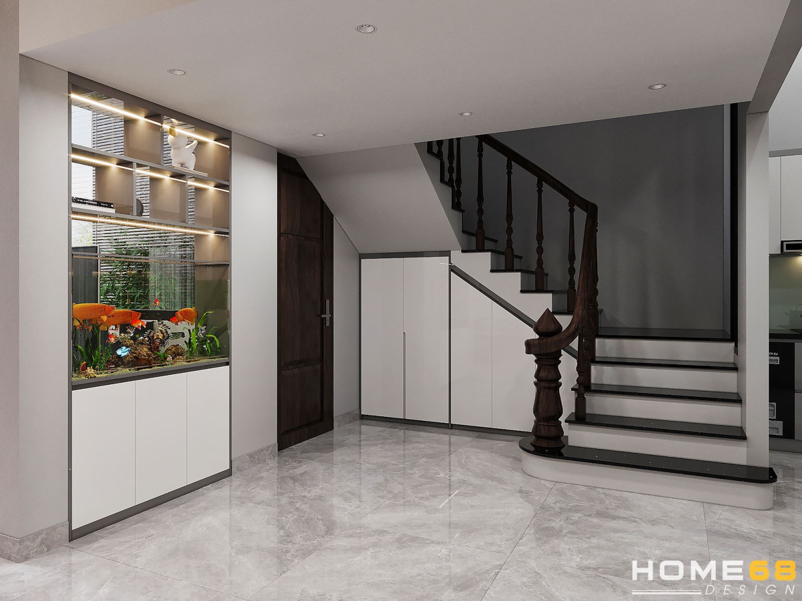 HOME68 thiết kế nội thất nhà phố hiện đại, tiện nghi