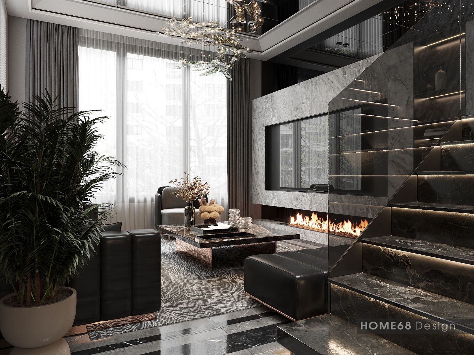 Các KTS Home68 đã giúp gia chủ tạo nên không gian hài hoà, sang trọng