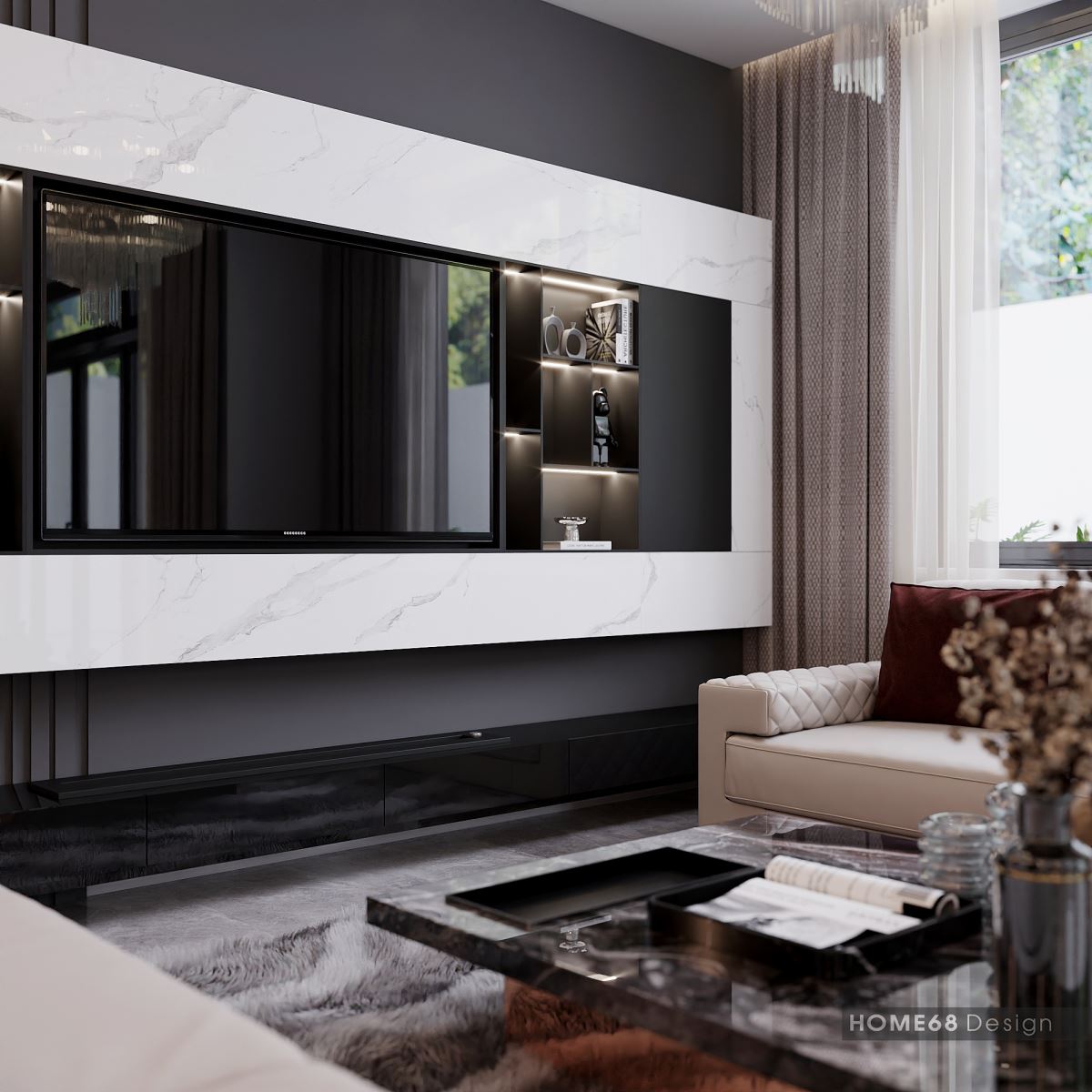 Màu sắc, hoạ tiết sang trọng với phong cách modern style tinh tế