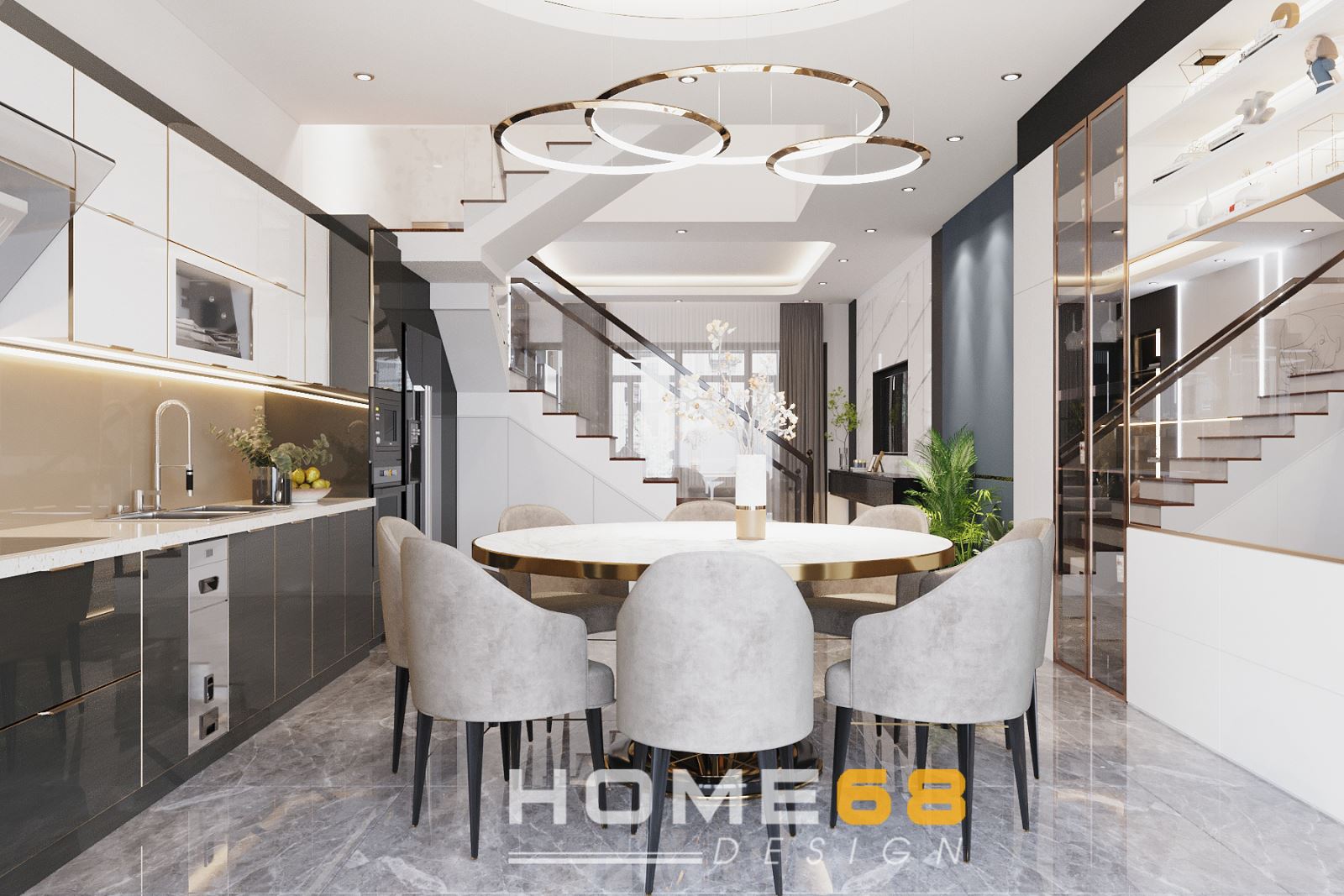 Thiết kế nội thất bếp hiện đại, tiện nghi- HOME68