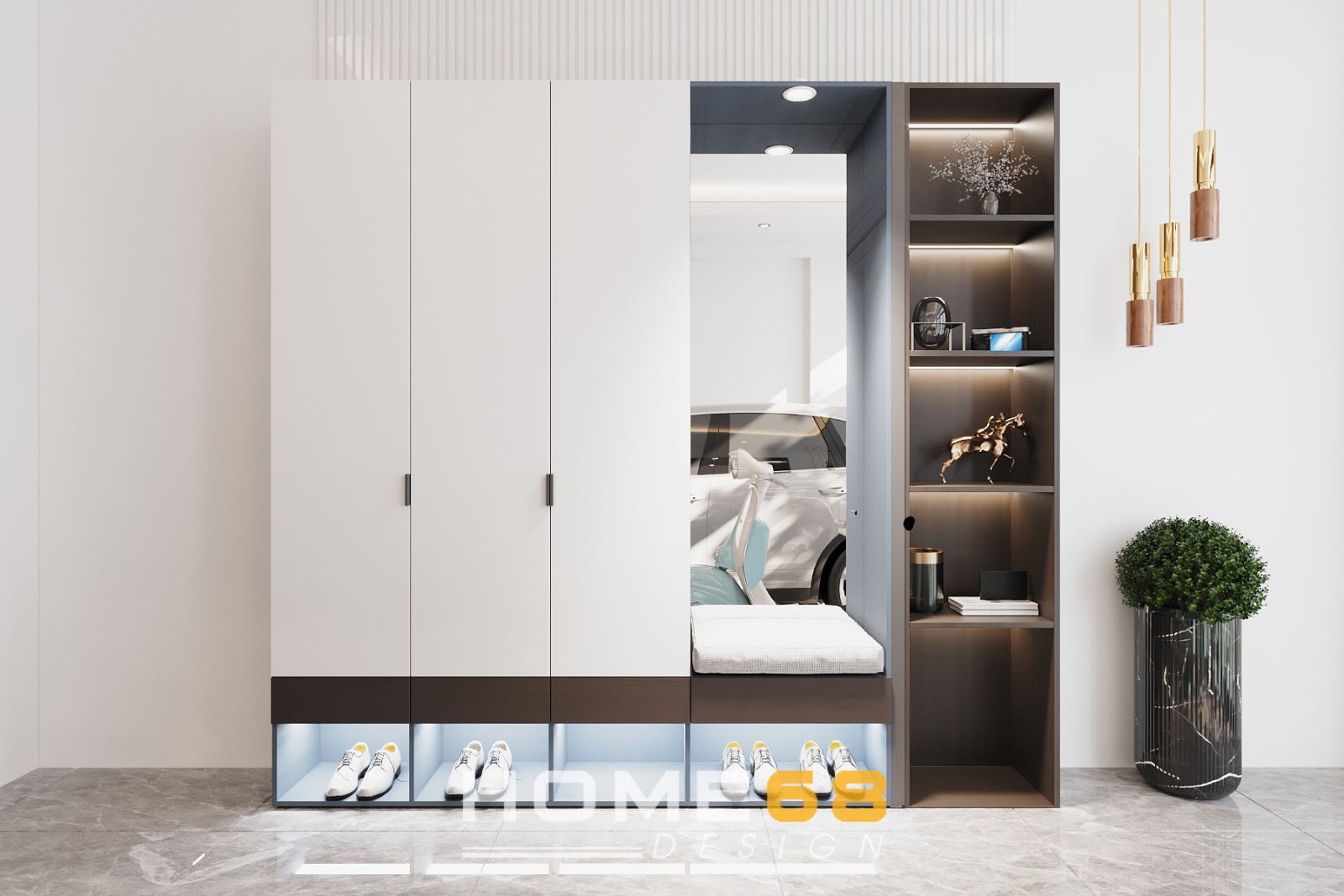 Thiết kế nội thất gara hiện đại, tiện nghi- HOME68