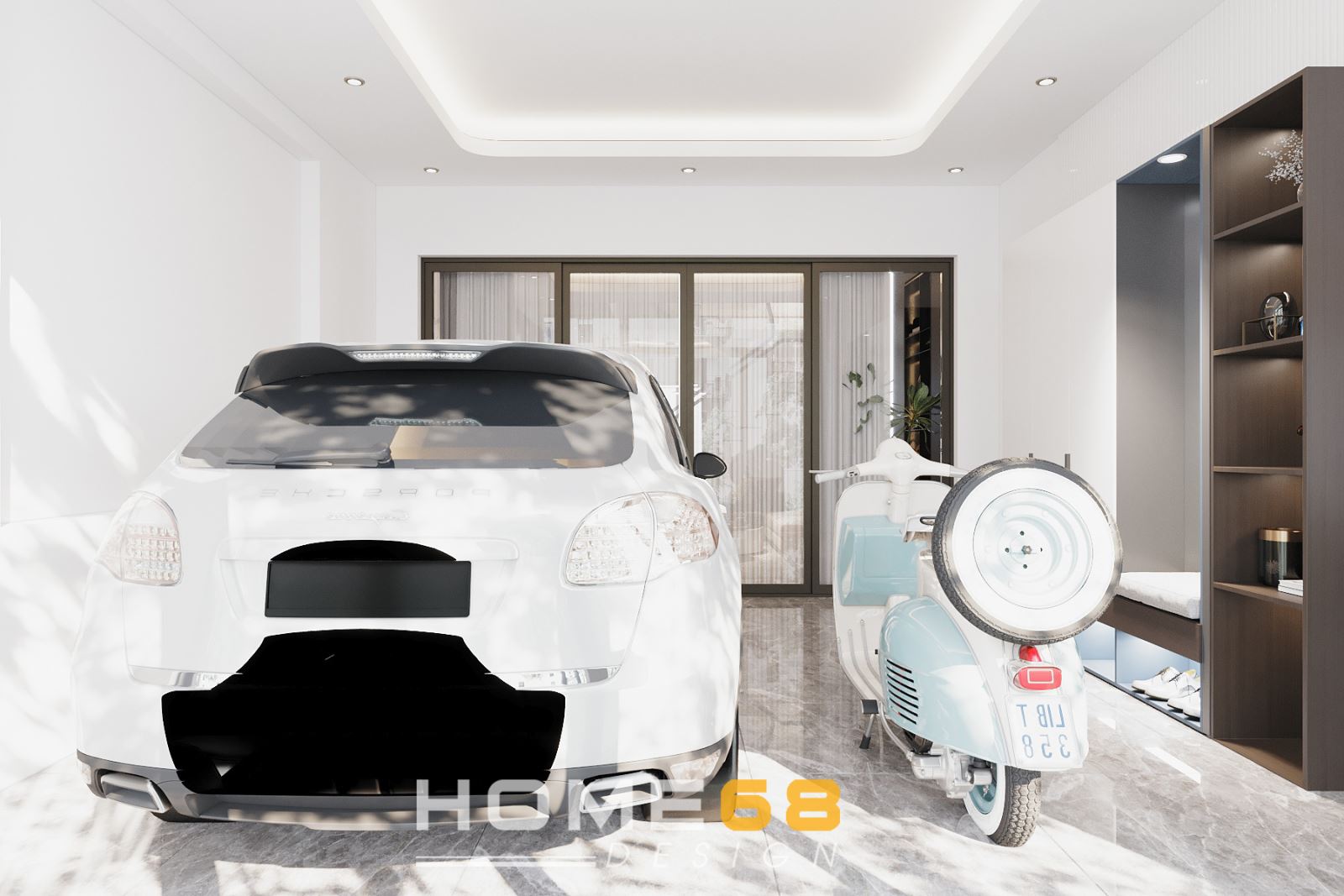 Thiết kế nội thất gara cho nhà phố phong cách hiện đại- HOME68