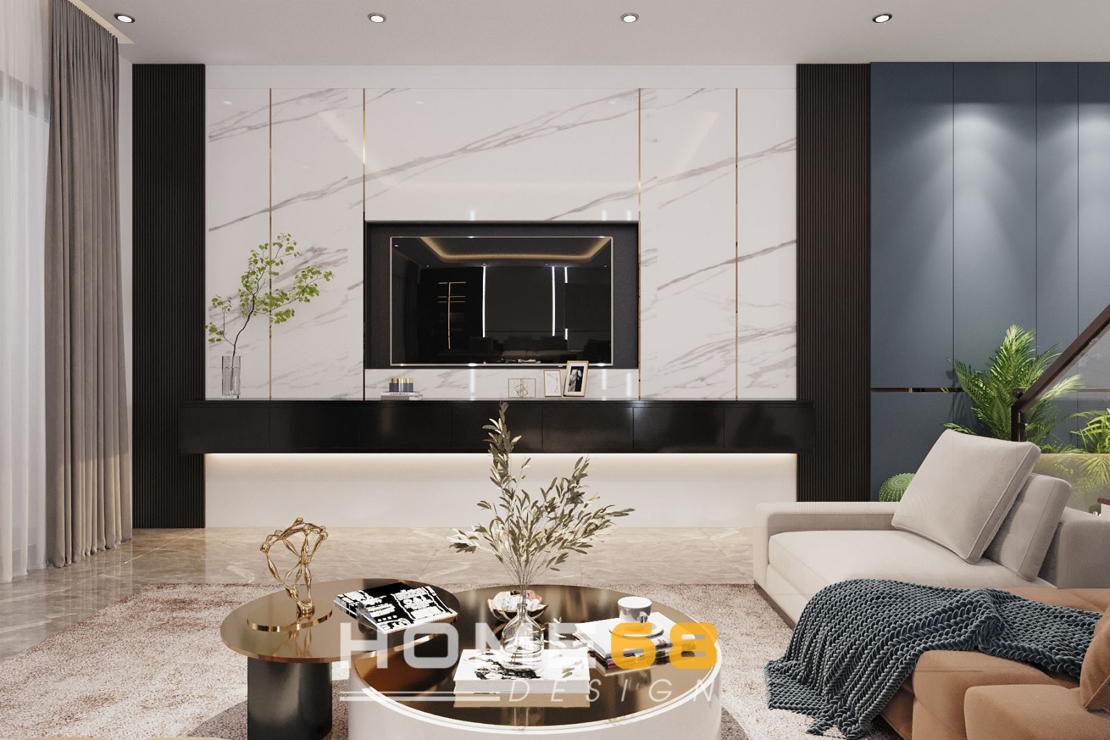 Thiết kế nội thất nhà phố hiện đại, cuốn hút- HOME68