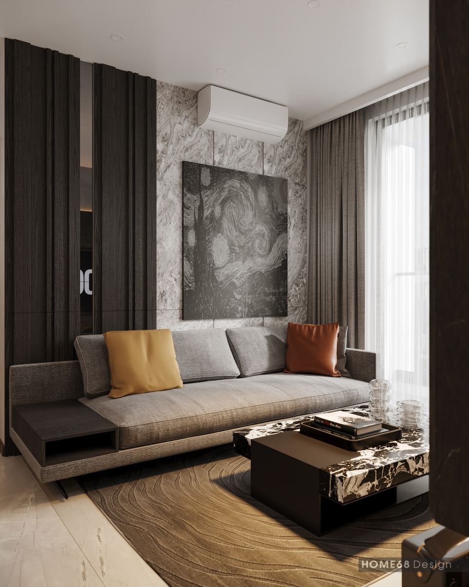 Nội thất phòng khách hiện đại, sang trọng, thể hiện đẳng cấp gia chủ - HOME68