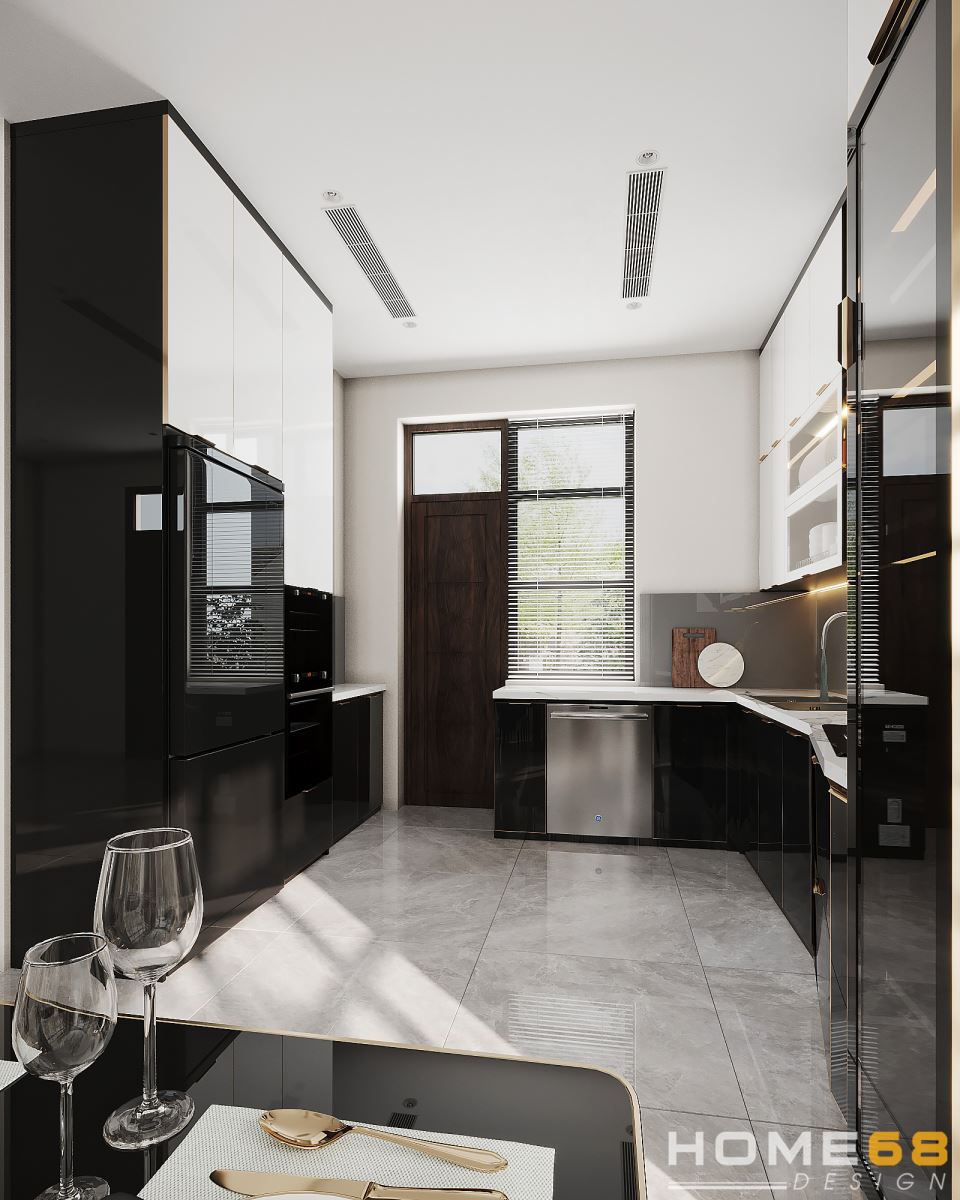 Mẫu thiết kế nội thất bếp hiện đại, ấm cúng- HOME68