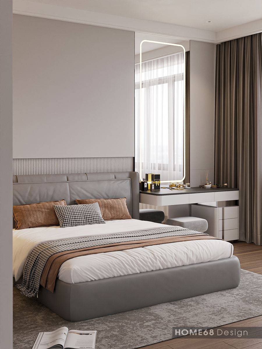 Thiết kế nội thất phòng ngủ master hiện đại, sang trọng- HOME68