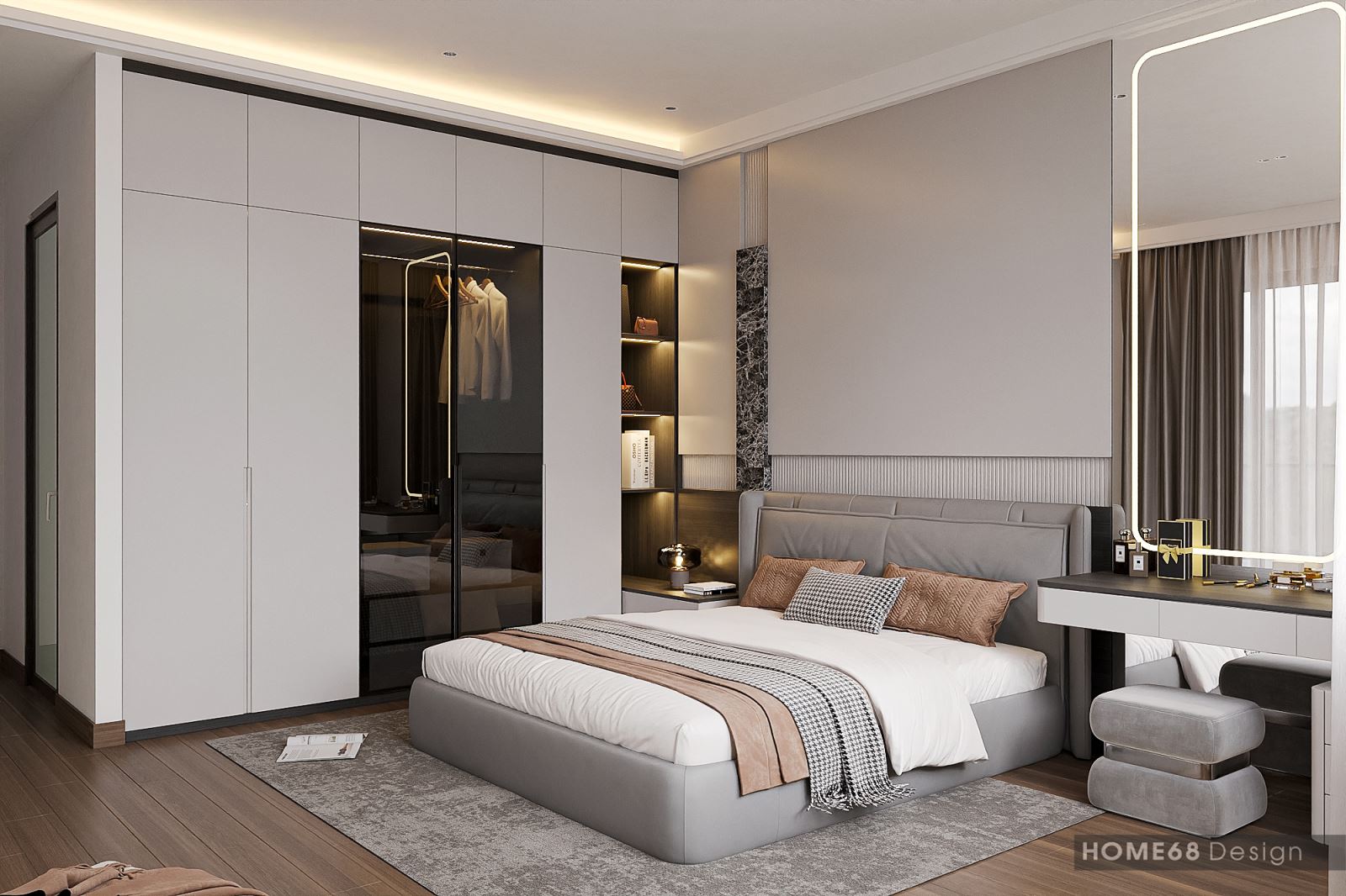 HOME68 với dự án thiết kế phòng ngủ master hiện đại, độc đáo tại Hải Phòng