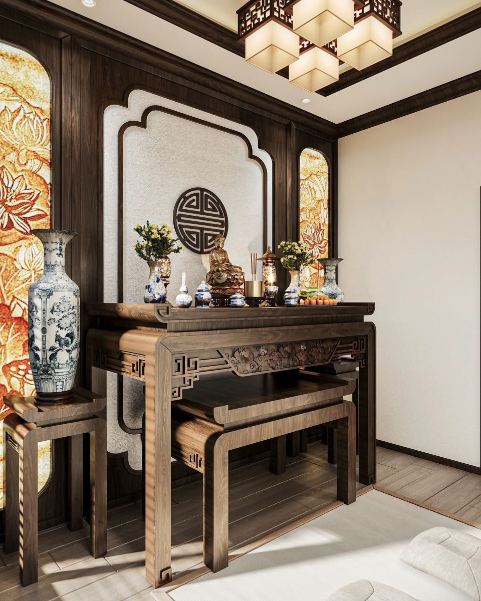 Thiết kế nội thất phòng thờ hiện đại, ấm cúng- HOME68
