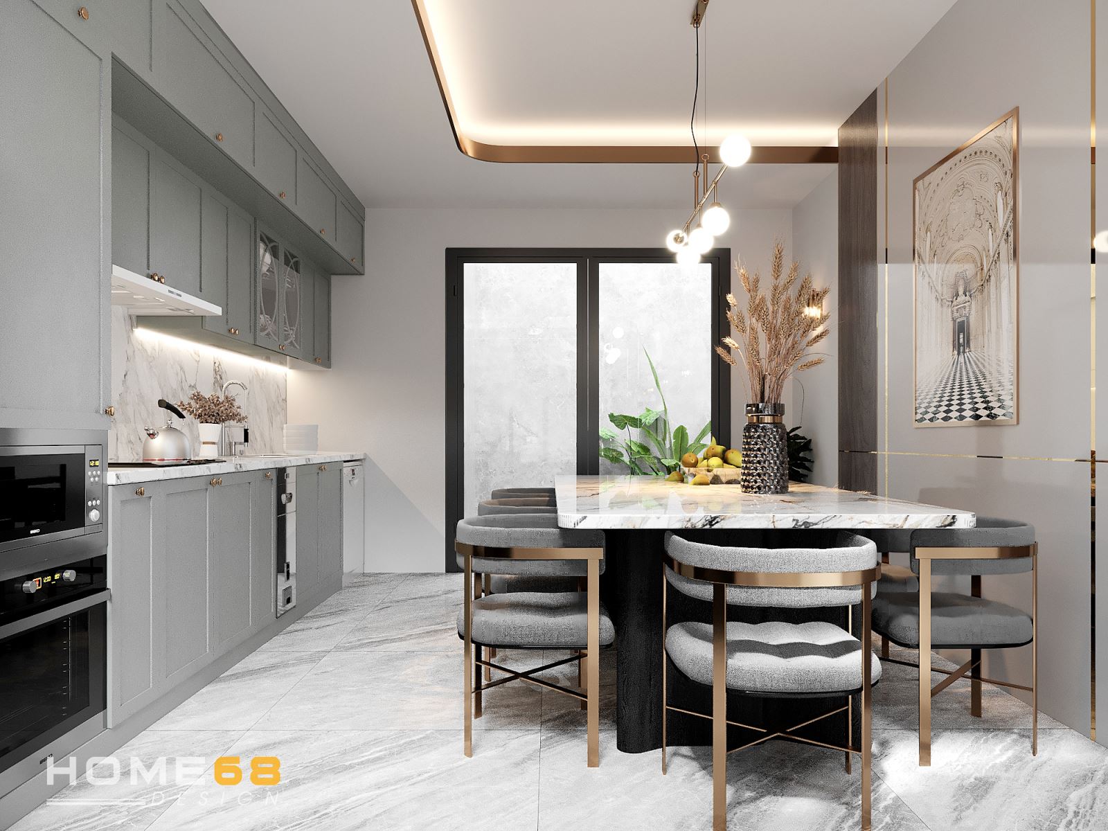 Thiết kế tủ bếp Laminate đẹp, hiện đại- HOME68