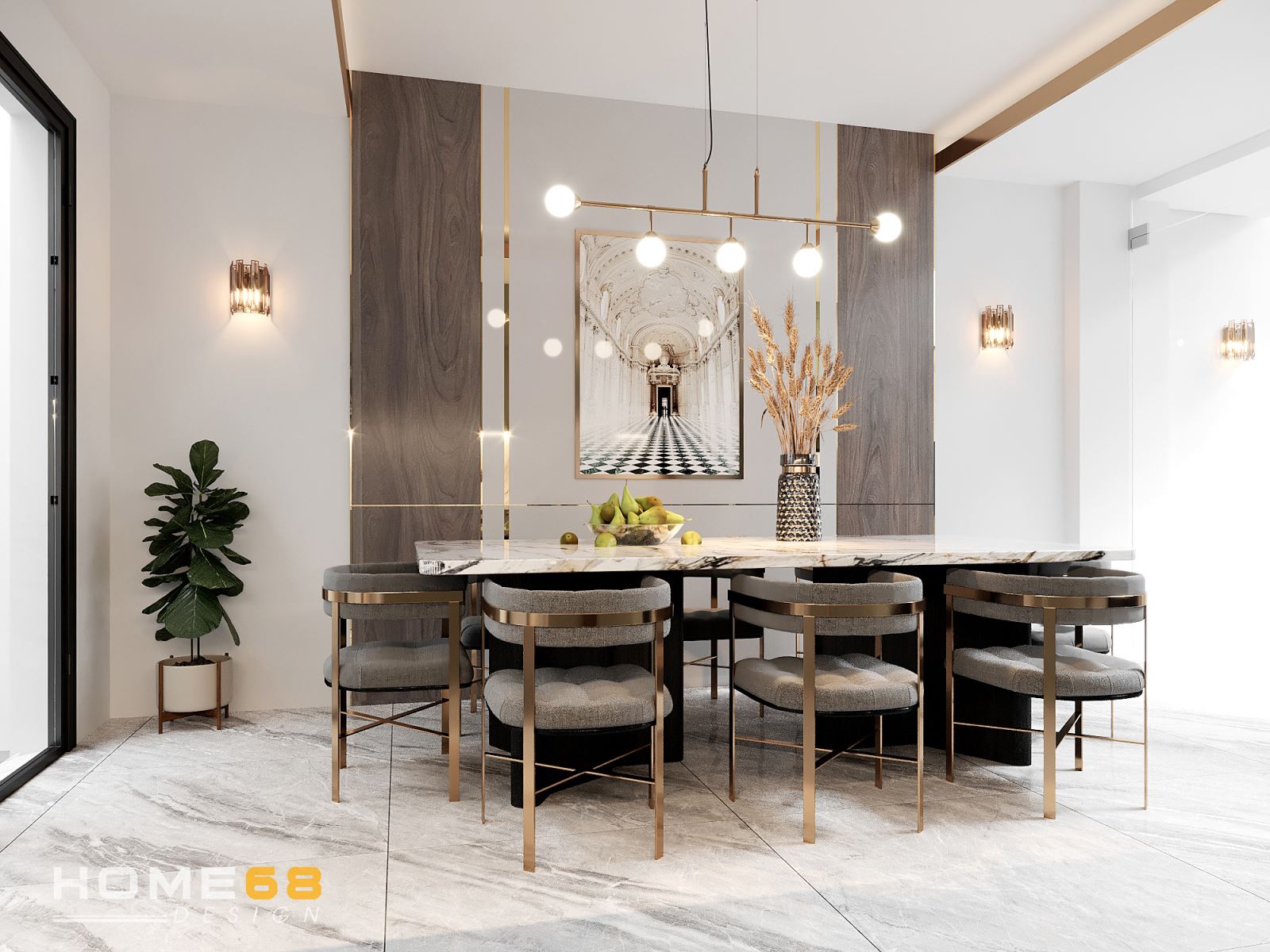 Thiết kế nội thất bếp tân cổ điển tiện nghi, cuốn hút- HOME68