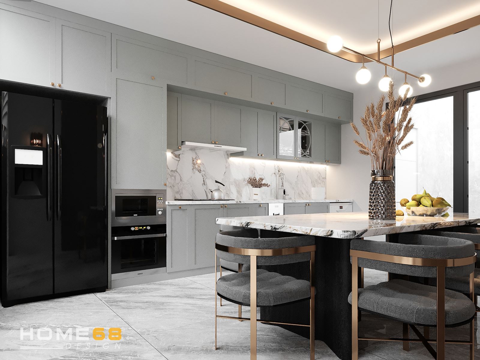 Tủ bếp Laminate nhà chị Hường- Dự án tại Quán Nam, Hải Phòng