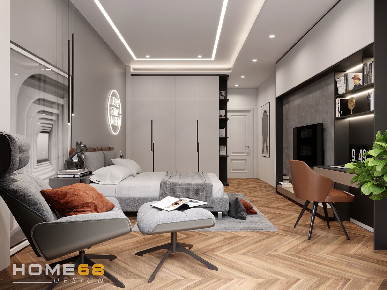 Mẫu thiết kế phòng ngủ con trai hiện đại, độc đáo- HOME68