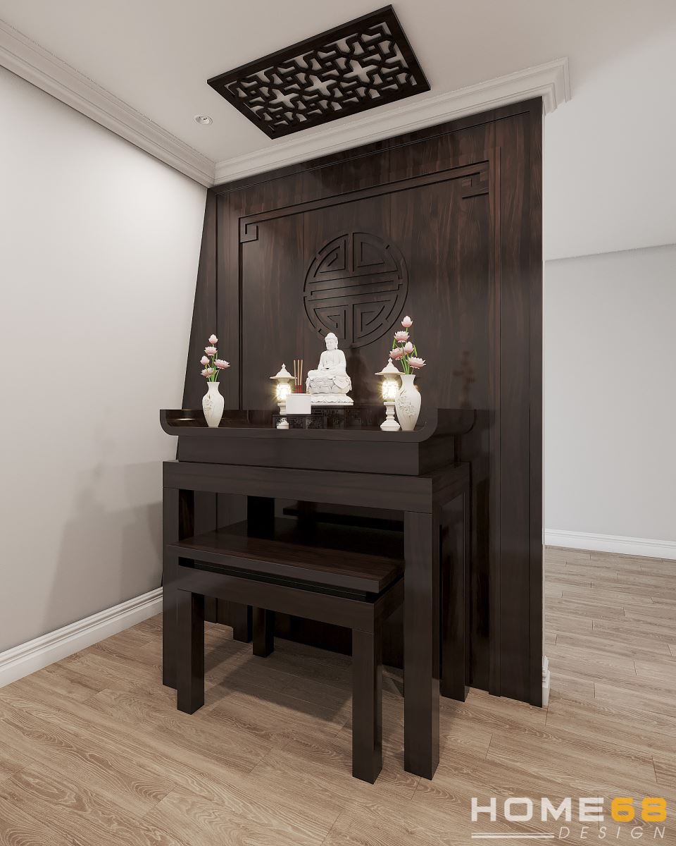 HOME68 thiết kế nội thất phòng thờ tân cổ điển ấn tượng, trang trọng tại Hải Phòng