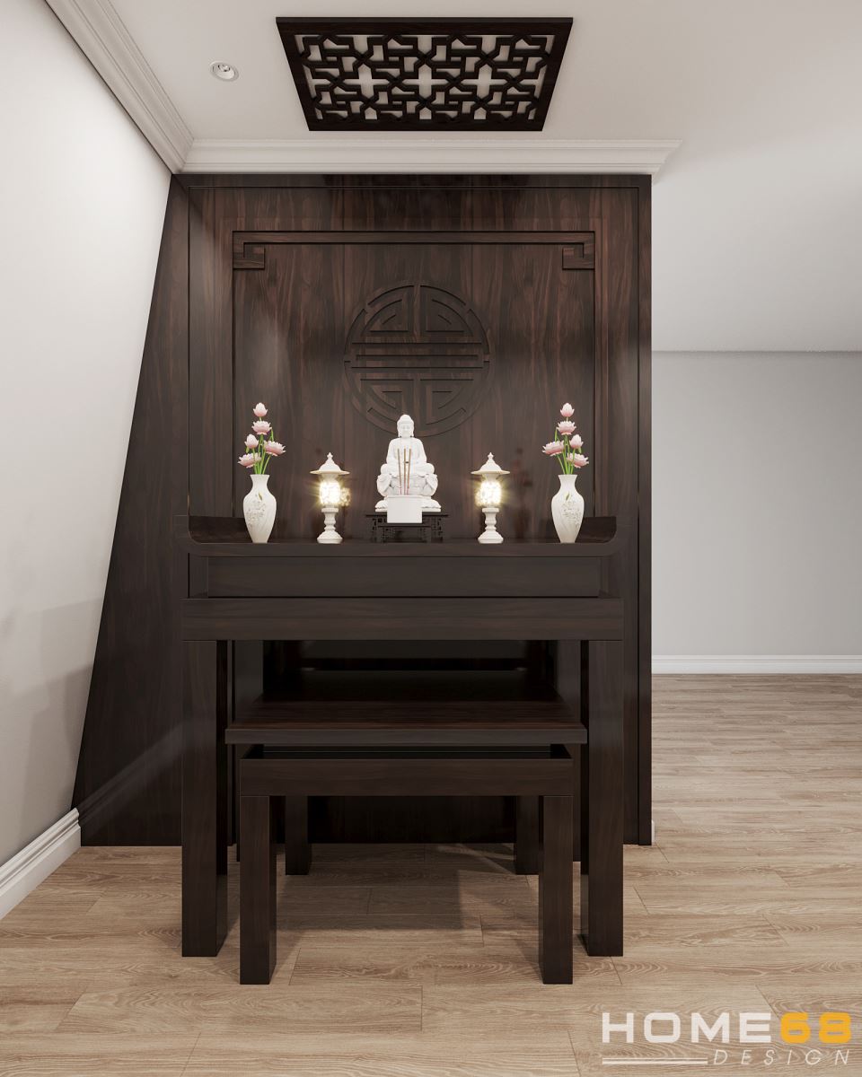 Thiết kế nội thất phòng thờ trang nghiêm, ấn tượng- HOME68