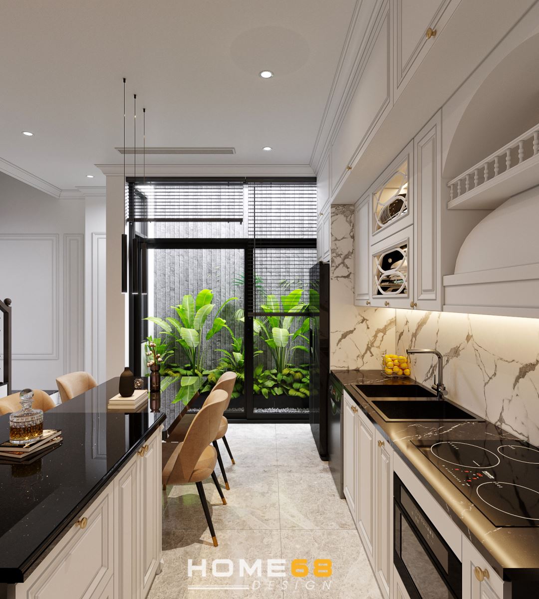 Dự án thiết kế nội thất bếp tân cổ điển đẹp, sang trọng tại Hải Phòng