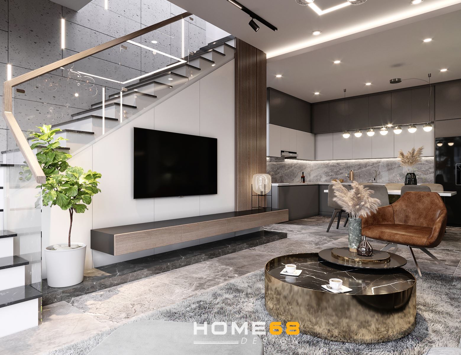 Thiết kế nội thất nhà phố Modern Style sang trọng, tinh tế- HOME68