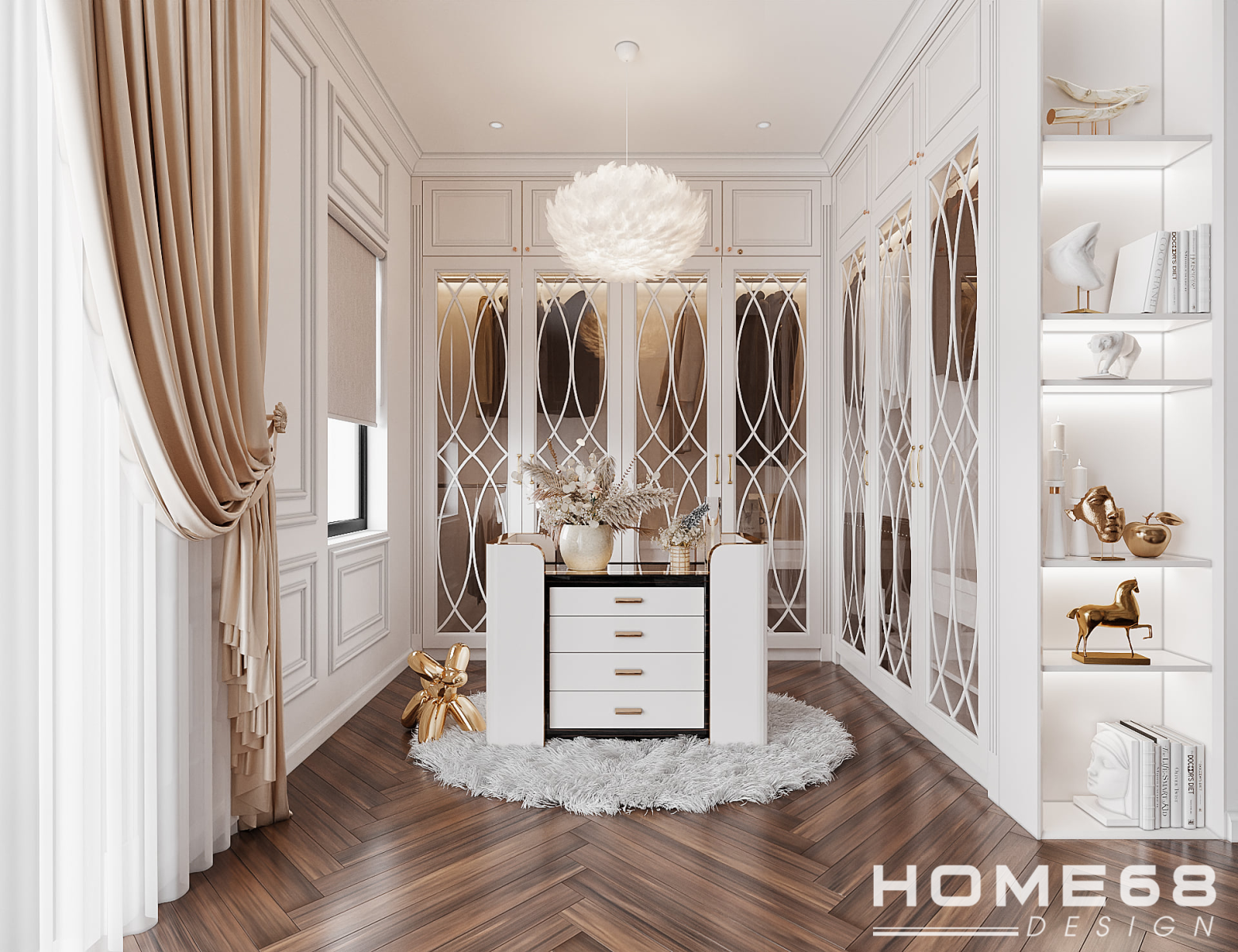 Phòng thay đồ tân cổ điển tiện nghi, đẳng cấp- HOME68